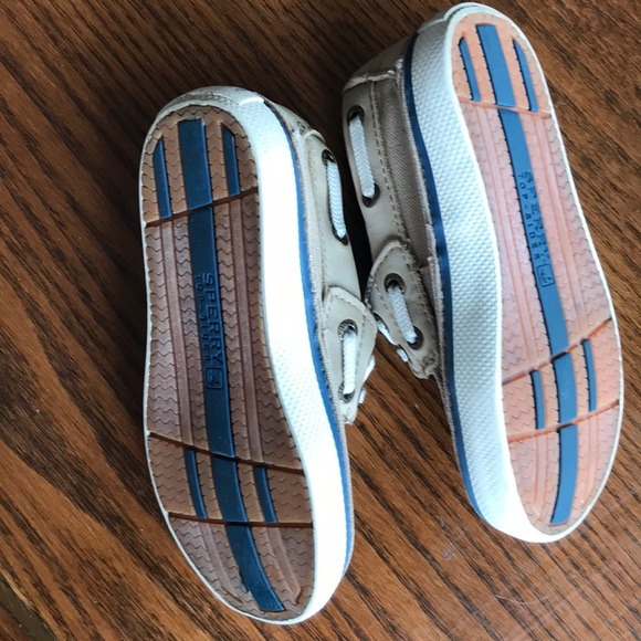 COPY - Sperry toddler size tan canvas Velcro close topsider shoes unisex - Picture 5 of 7